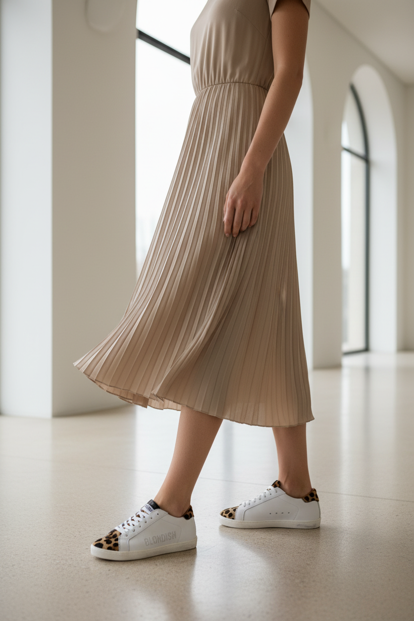 Leopard print sneaker elegant dress style