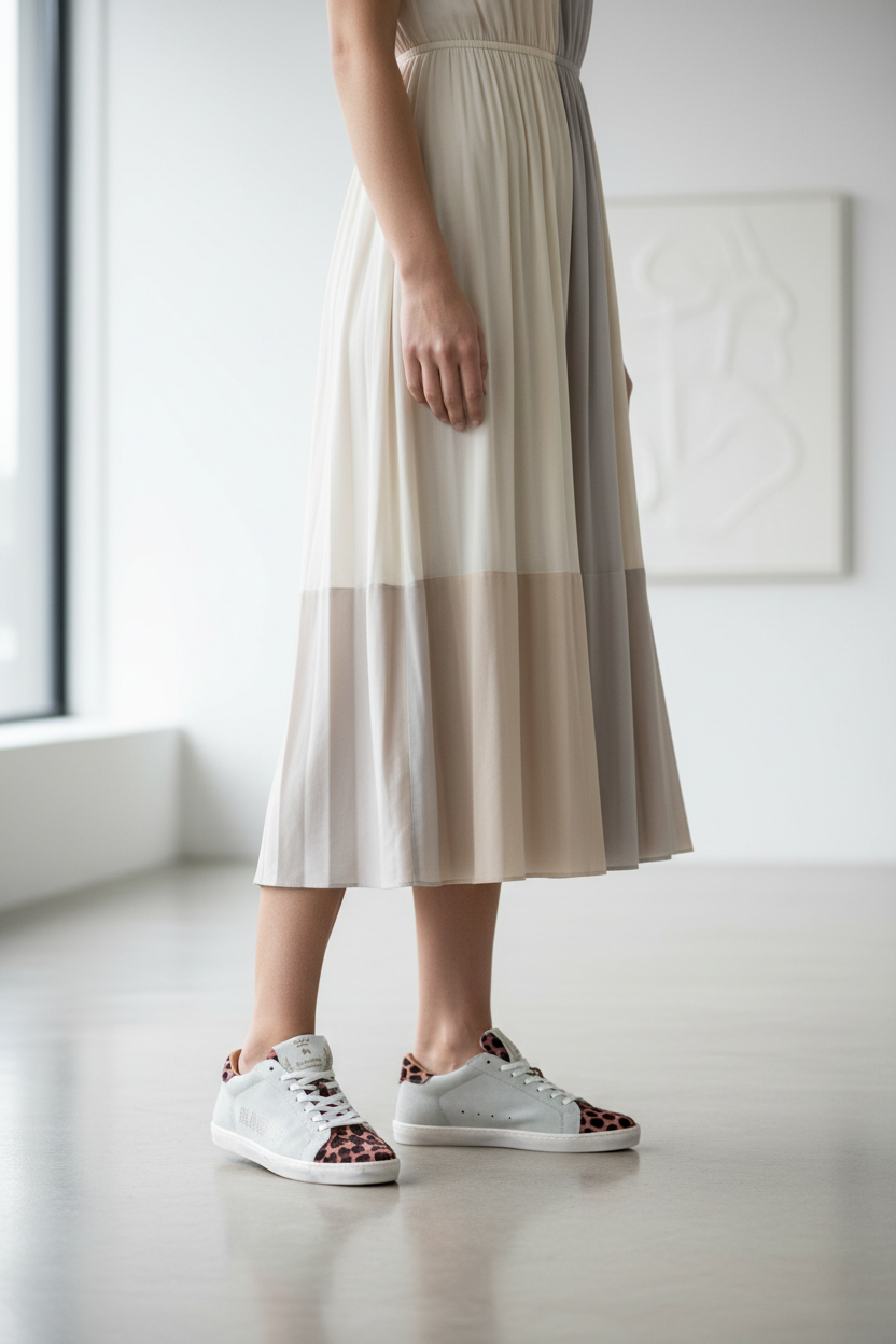 Leopard print sneaker elegant dress style