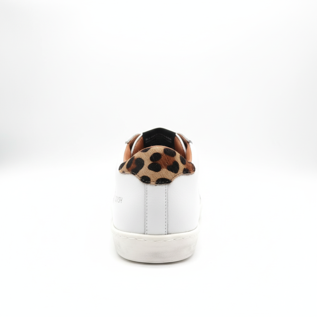 Leopard print artisanal sneaker back view